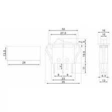 Luazon Lighting Клавишный выключатель, 250 В, 15 А, ON-OFF, 3с, синий, с подсветкой, наб 10 ш.