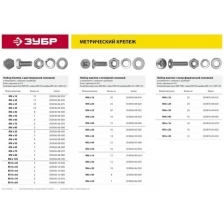 ЗУБР Болт (DIN933) в комплекте с гайкой (DIN934), шайбой (DIN125), шайбой пруж. (DIN127), М10 x 80 мм, 2